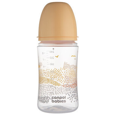 CANPOL babies Antikoliková fľaša EasyStart MOUNTAINS 240ml béžová