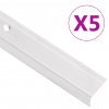 vidaXL Schodové lišty v tvare L 5 ks hliník 90 cm strieborné 146730