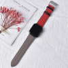 eses Kožený náhradný remienok pre Apple Watch 42 mm/44 mm/45 mm/46 mm/49 mm Farba: červená a tmavo šedá