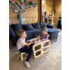 Učiaca veža, písací stolík, stolička, tabuľa 4v1 montessori borovica