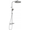 Hansa Aurelia - Sprchový set s termostatom, priemer 30 cm, 3 prúdy, brúsená oceľ 4719910380