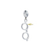Harry Potter Sterling Silver Lightning Bolt a Glasses Slider Charm