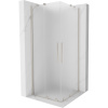Mexen Velar Duo, sprchový kút s posuvnými dverami 80 x 80 cm, 8mm sklo námraza, brúsená oceľ, 871-080-080-32-97