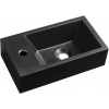 Sapho AMAROK liaty mramor umývadlo 40x22cm, čierna mat, batéria vľavo AR400B