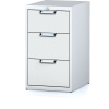 Alfa 3 Dielenský zásuvkový box na náradie MECHANIC, 3 zásuvky, 480 x 600 x 840 mm, sivé dvere