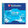 CD R disk, 800MB, 90min, 40x, 1 ks, klasický obal, VERBATIM