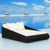 Záhradné lehátko - Vidaxl Garden Couch, Black, 201x139 cm, Ratta (Vidaxl Garden Couch, Black, 201x139 cm, Ratta)