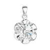 Strieborný prívesok s kryštálom Swarovski biela kytička 34230.1