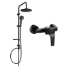 Mexen Erik nástenná sprchová sada s dažďovou sprchou a sprchovou batériou Caro, čierna - 746640205-70