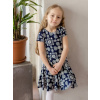 Dievčenské šaty s volánom ORNAMENT s krátkym rukávom - 092 - Ornament modrá