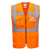 PORTWEST HI-VIS MADRID EXECUTIVE C496 / Reflexná vesta so sieťovinou - HV oranžová XXXL