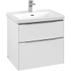 VILLEROY & BOCH Subway 3.0 závesná skrinka pod umývadlo, 2 zásuvky, s LED osvetlením, 622 x 478 x 429 mm, Pure White, C576L0VF