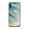 Lesklý kryt Mobiwear Glossy - Huawei P30 Lite - G022G Zelenkavý a zlatavý mramor (Prémiové lesklé pouzdro, obal, kryt Mobiwear Glossy na mobil Huawei P30 Lite - G022G Zelenkavý a zlatavý mramor, mater