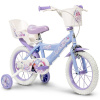 Huffy Frozen - Ľadové kráľovstvo 14 fialové detské kolo + reflexná sada