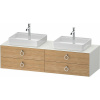 DURAVIT White Tulip závesná skrinka pod dve umývadlá na dosku, 4 zásuvky, 1600 x 550 x 408 mm, dub prírodný masív/biela matná, WT4996BH5360000