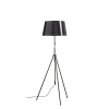 RENDL R14066 LUTON/RIDICK stojanová lampa, dekoratívne lesklá čierna zlatá fólia/čierna/kov
