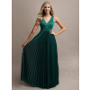 Dlhé trblietavé zelené spoločenské šaty pre moletky - 44