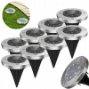 Zásuvná solárna lampa AKB-Poland strieborná 13 cm 8 ks. (SOLÁRNA LAMPA, Drive-In, LED, vonkajšia, záhradná, strieborná, 8 KS)
