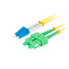 LANBERG optický patch cord SM LC/UPC-SC/APC duplex 2m LSZH G657A1 průměr 3mm žlutá