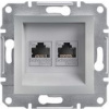 Schneider Electric Asfora počítačová zásuvka 2 x RJ45 kat. 5e UTP bez hliníkového rámu (EPH4400161)