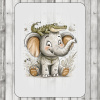 DTF nažehľovačka DTF transfer/nažehľovačka Sloník s krokodílom 1 Rozmer: A5