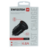 Swissten autonabíjačka 4,8 A, 2x USB - čierny 20115000