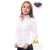 Biela dámska košeľa s kvietkovaným golierom Slim-Fit VS-DK1611, ZVOĽTE VEĽKOSŤ OBLEČENIA 4XL