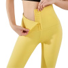 Legíny s vysokým pásom na zapínanie KP30278 žltá XXXL