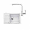 SET475 - Gránitový drez Blanco Zia XL 6 S Compact biela + Kuchynská batéria Rosan Zerro JZ38601 chróm