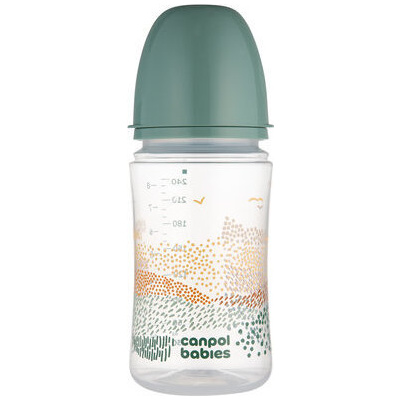CANPOL babies Antikoliková fľaša EasyStart MOUNTAINS 240ml zelená