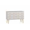 Komoda z masívu borovice Nord K2/3S 155/75/42 cm / biela