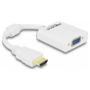 Delock 65346 HDMI / VGA adaptér [1x HDMI zástrčka - 1x VGA zásuvka] biela s feritovým jadrom 12 cm; 65346