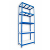 Kovový regál policový Biedrax 60 x 120 x 240 cm, modrý - 5 políc biele lamino 12mm