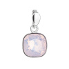 Strieborný prívesok s kryštálom Swarovski ružový štvorec 34224.7