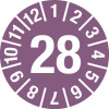 Kontrolná nálepka 28, fialová, fólia, samolepiaca, 15 mm, BJ = 1 list/ à 60 ks