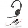 Monofónna náhlavná súprava Poly Blackwire 5210 USB-C/A + 3,5 mm jack 8X230AA