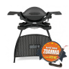 ELEKTRICKÝ GRIL WEBER Q 1400 STOJAN - TMAVOSIVÝ