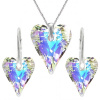 Set Swarovski elements srdce CRAZY dúhový CRYSTAL AB 12mm