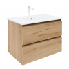 Swiss aqua technologies Koupelnová skříňka 2 zásuvková s umyvadlem SAT B-Way 79x50x45 cm dub mat BWAY280OAKU4B2