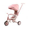 Detská trojkolka 5v1 ZIPPY otočné sedadlo 180° – odrážadlo s riadiacou tyčou, ružové