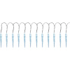 Reťaz MagicHome Vianoce Icicle, 12x LED studená biela, 12 cencúľov, 3xAA, IP44, exteriér, osvetlenie, L-2,20 m