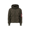 Alpha Industries Zimná bunda Hooded Logo Puffer-Z Zelená 2XL