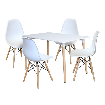 idea Jedálenský stôl 120x80 UNO biely + 4 stoličky UNO biele
