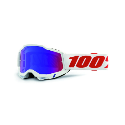 100% Motokrosové okuliare 100% Accuri Pure s modro-červeno zrkadlovým plexi
