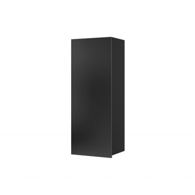 Konsimo Sp. z o.o. Sp. k. | Nástenná skrinka PAVO 117x45 cm lesklá čierna/matná čierna | KO0133