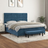 vidaXL Posteľný rám boxsping s matracom tmavomodrý 180x200 cm zamat - Modrá - 166345-100708