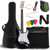 ELEKTRICKÁ GITARA STRATOCASTER 4/4 SSS SET ZOSILŇOVAČ PUZDRO TUNER