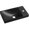 Sapho AGOS umývadlo bez prepadu 40x22cm, liaty mramor, ľavé/pravé, čierna mat AS400B