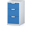 Alfa 3 Dielenský zásuvkový box na náradie MECHANIC, 3 zásuvky, 480 x 600 x 840 mm, modré dvere
