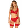 Komplet Obsessive Amor Cherris 3-pcs set Farba: Červená, Veľkosť: S/M